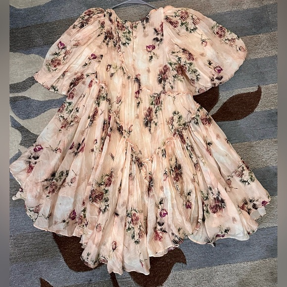 Sofie the Label A Dream is a Wish 3/4 Romance Sleeve Watercolor Asymmetric Frock - Picture 7 of 13